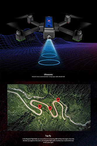 MJX Bugs 4W Foldable Drone with GPS, Full HD 2K 5G WiFi Camera Record Video Bugs GO App Operation Altitude Hold Track Flight 3400mAh Battery Double Charging OLED Screen Remote Control Alarm Function