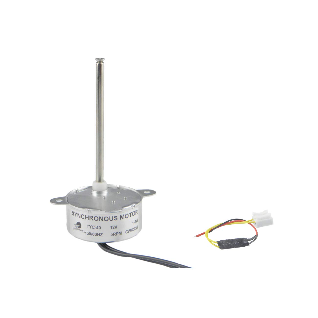 CHANCS TYC-40 Synchronous Gear Motor DC 12V 5RPM CW/CCW Inner-Screw Shaft Length 7.4cm Electric Motor for Christmas Decoration fiber optic lights