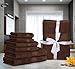 Utopia Towels Towel Set - 2 Bath Towels, 2 Hand Towels, and 4 Washcloths, Brown - 700 GSM Ring Spun Cotton Highly Absorbent Towels for Bathroom, Shower Towels (8 Pieces)