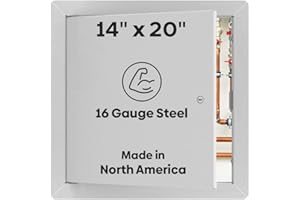 BEST ACCESS DOORS Best 14" x 20" Universal Metal Access Panel with Flange, 16-Gauge Cold Rolled Steel Access Door for Dry Wall/Ceiling, LEED Compliant Drywall Panel with Hidden Pin Hinge, Screwdriver Latch, BA-UAP