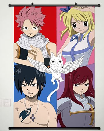 Wall Scroll Poster Fabric Painting For Anime Fairy Tail Key Roles 067