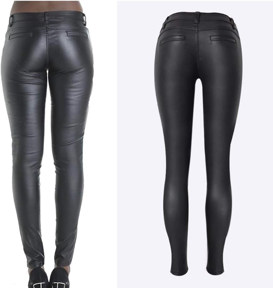 low rise leather trousers