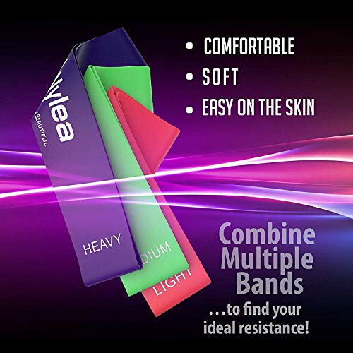 Nylea Resistance Exercise Workout Bands [Free Travel Bag] 12" Latex - Best for Training, Pilates, Powerlifting, Stretching, Physical Therapy, Yoga, Rehab and Home Fitness 3 Pack - Thumbnail 7