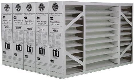 Lennox Healthy Climate 16x25x5 X6670 MERV 11 Filter-Actual Size 15 3/4" x 24 3/4" x 4 3/8"; PACK OF 5 FILTERS; PRIME OEM PRODUCT