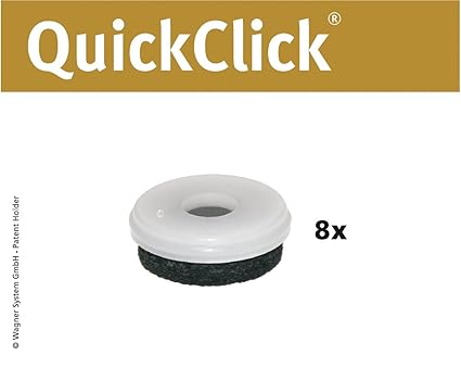 WAGNER QuickClick® Stuhlgleiter // 8er-Set Ersatzgleiter // „Natural“ - Durchmesser 25 mm - 15802800