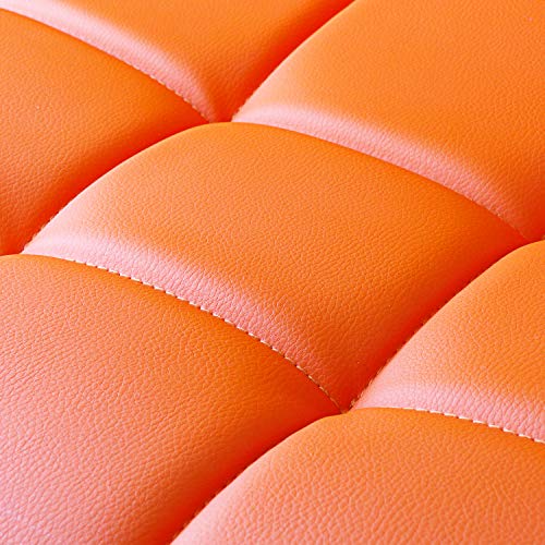 Leopard Barhocker, Moderner PU-Leder, verstellbarer Drehstuhl, mit Rückenlehne, 2 Stück (Orange) – Bild 7