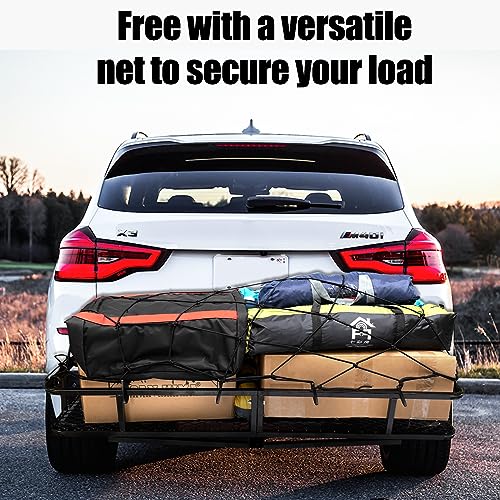 FIERYRED Hitch Cargo Carrier 60" x 20" x 7", 500 LBS Capacity Foldable