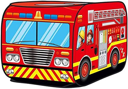 Applyvt Kids Pop Up Play Tent Toy Foldable Cloth Fire Truck Police Car Game House Bus Playhouse