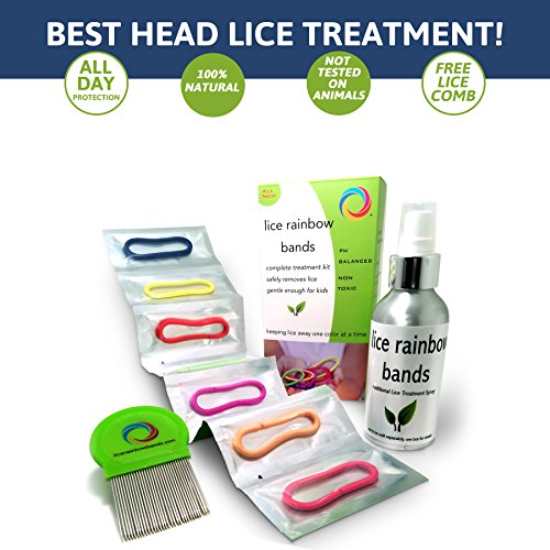 Lice Kit Rainbow Bands, Nit Treatment Kit + Comb, Safe Healthy and
