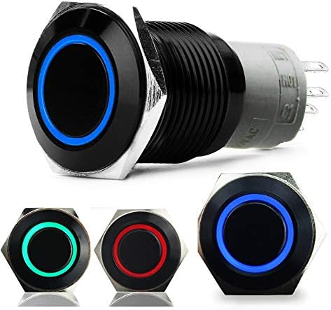 オートバイアクセサリー 品質検査済 16mmメタルプッシュボタンスイッチカー用品コンピュータは セルフロックスイッチ12vスイッチ Color White