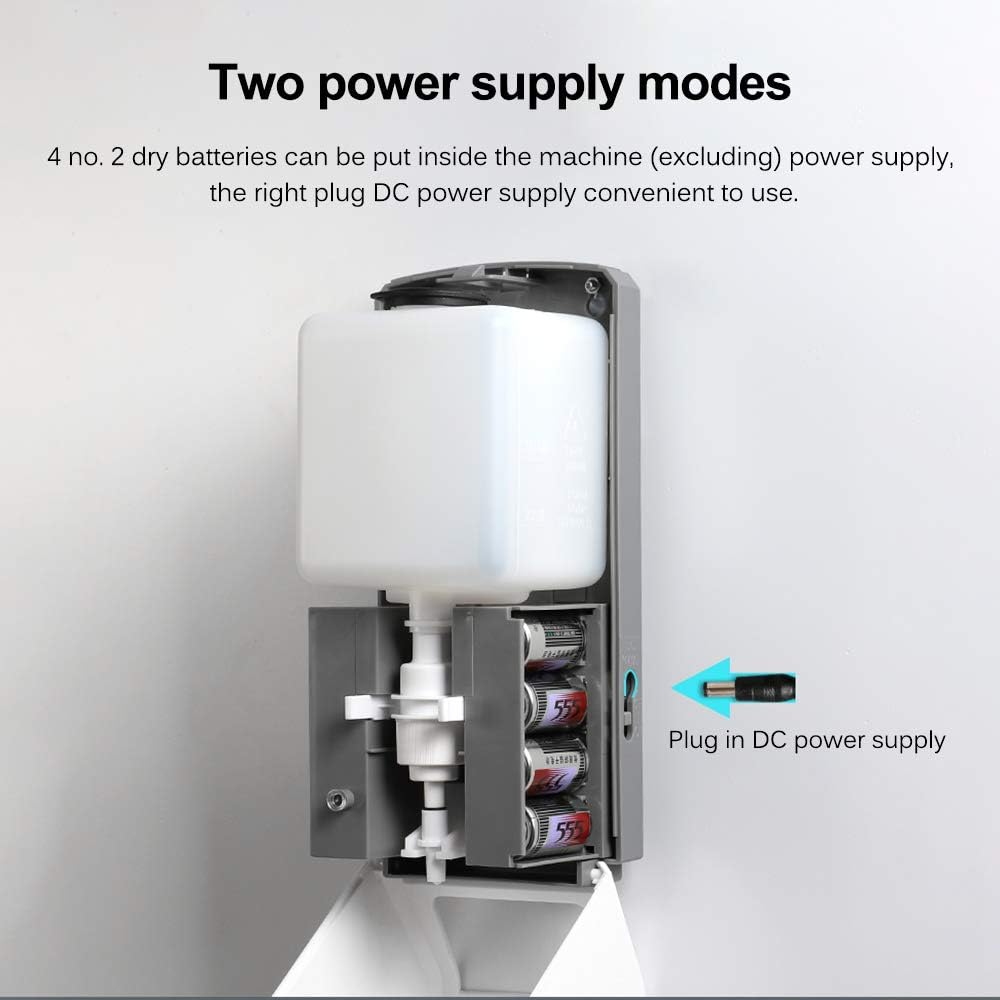 SUNJULY Automatic Soap Dispenser, 1000ml Soap Lotion Pump Disinfection Machine with Infrared Sensor Pounch-Free Wall-Mounted Lotion Dispenser Touch-Free 100% Safe for Hospital School Toilet(Dripping): Home & Kitchen