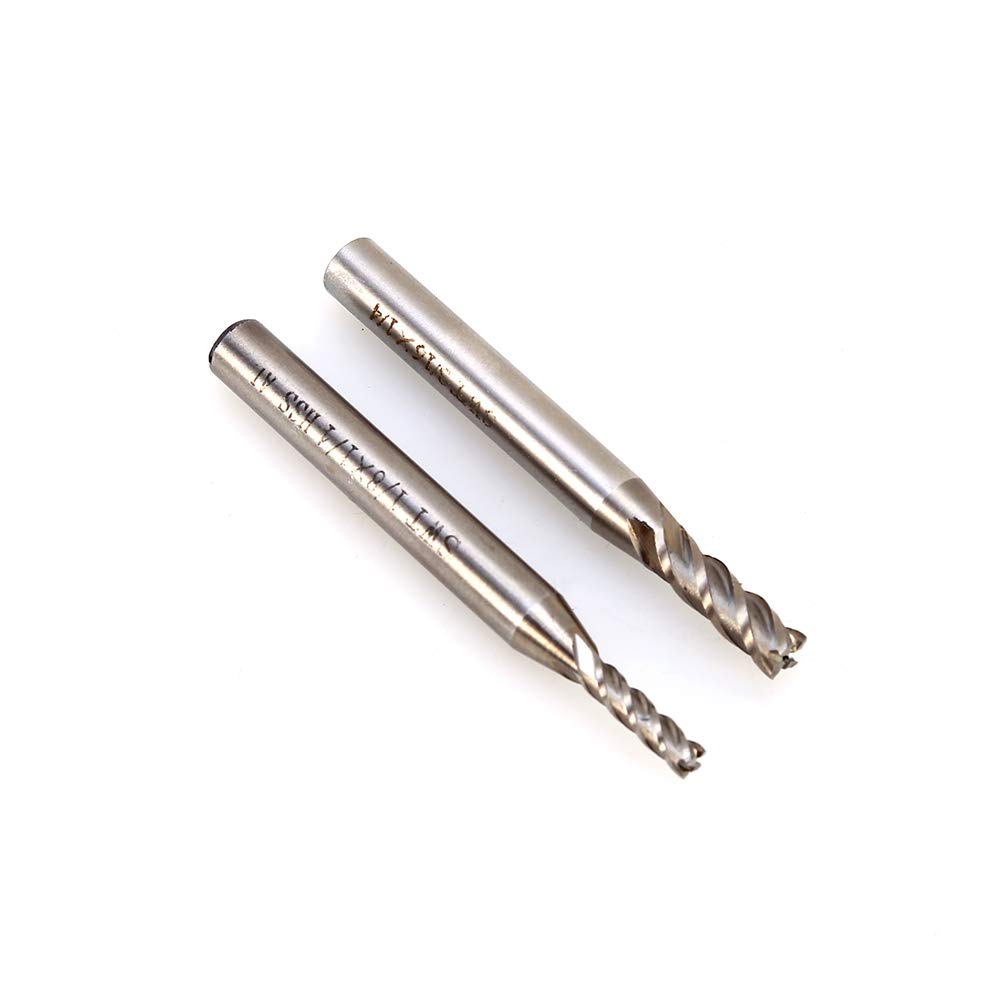 TOPINCN HSS High Speed Steel End Mill, 4 Flute, 1/8 Inch Diameter, 1/4 Inch Straight Shank, CNC Milling Machine Bit - Image 4