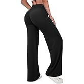 Straight Leggings Bottoms Wide Leg Yoga Pants for Women High Waist Stretch No Front Seam Casual Gym Workout Sweatpants