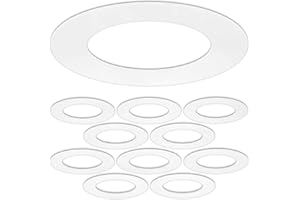 HARRRRD 10 Pack Gloss White Goof Trim Ring for 4" Inch Recessed Can Lighting Down Light, Outer Diameter 6.7 Inches, Inner Diameter 4.2 Inches…