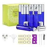 Essential Oil Roller Bottles - 12 Pack, 10ml Blue