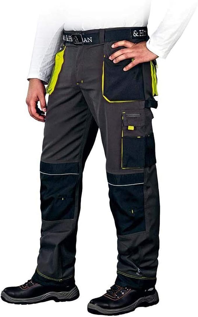Leber&Hollman LH-FMN-T_SBY46 Formen Protective Trousers, Steel-Black-Yellow, 46 Size