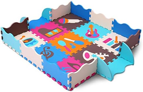 meiqicool Foam Play Mats Floor Puzzle Crawling Play Game Mat for Baby,Kids Children,Toddlers Colorfull,Safe to Use Eva Animal Interlocking Baby Kids Gym Floor Tiles Set 009B