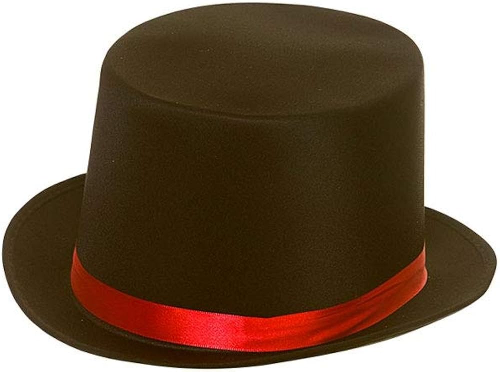 red and black top hat