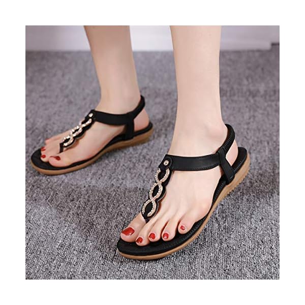 SANMIO Sandalias Planas de Verano para Mujer Tanga Bohemia con Correa en T Zapatos de Tanga Chanclas | DeHippies.com