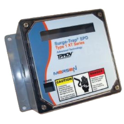 Mersen Surge-Trap Type 1 XR Series Polycarbonate Surge Protective Device, 120V, 1 Pole, Single Phase, 50 Surge Rating, Neutral to Ground Protection on 50kA Units
