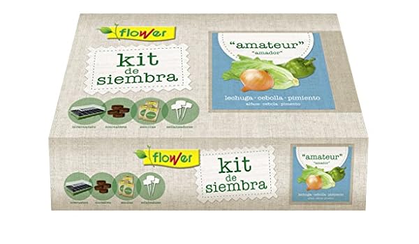 Flower 51177 51177-Kit semillas amateur (lechuga romana, cebolla ...