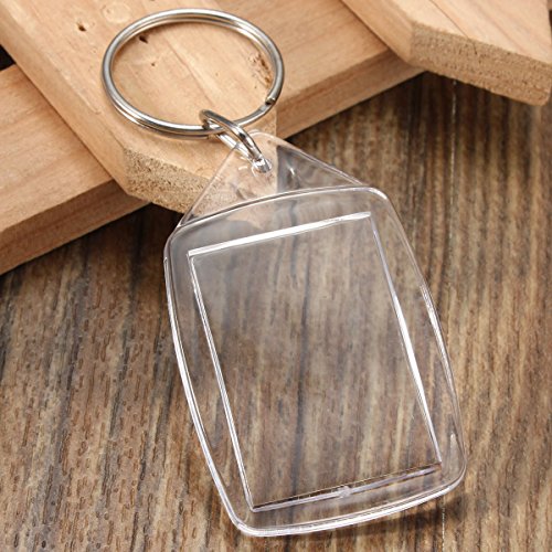 Kurtzy 50 Clear Acrylic Photo Keychains 3.4 cm x 2.4cm Translucent