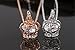 TIDOO Jewelry Womens Queen and Pendant Necklace 3 Lays Rose Gold/Platinum Plated With Austrain Crystals