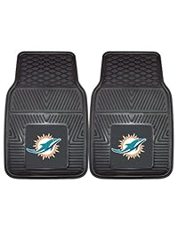 Tapetes NFL Miami Dolphins de vinilo para auto, Juego de 2 alfombrillas para coche de vinilo, Miami Dolphins