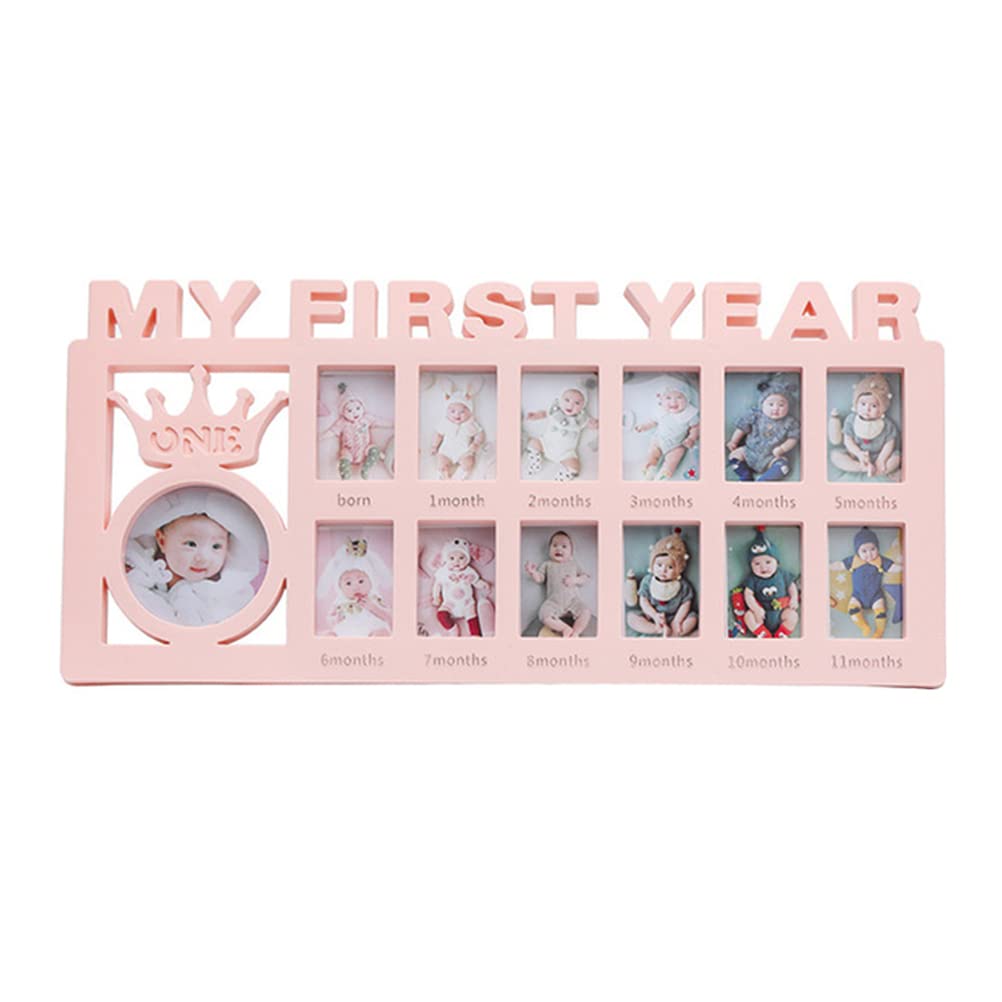 BSTCAR Baby Photo Frame 12 Months, My First Year Memory Photo Frame for Boys and Girls 40 x 20 x 3 cm