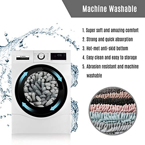 4 Freshmint+Chenille+Absorbent+Microfiber+Machine+Washable