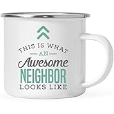 Andaz Press 11oz. Stainless Steel Campfire Coffee Mug - Awesome Neighbor Gift, 1-Pack