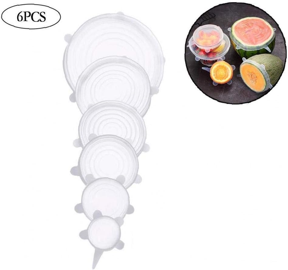 Swin 6 Stks Keuken Siliconen Stretch Deksels Siliconen Voedselhoezen 6 Verschillende Maten Siliconen Deksels Fit Verschillende Vorm Van Containers Gerechten Bowls Potten Veilig In Vaatwasser Magnetron Vriezer Amazon Nl