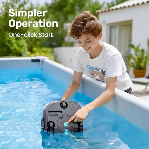 Gosvor Cordless Robotic Pool Cleaner, 90 Min Runtime Pool Vacuum, Self-Parking, 7.5 lbs Lightweight, Ideal for Above Ground Pools up to 860 sq.ft