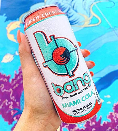 Bang Energy Drink with CoQ10 Creatine Miami Cola (12 Drinks, 16 Fl Oz