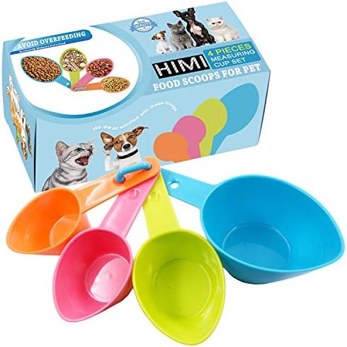 HINMAY Pet Food Scoops Plastic Measuring Cups Set