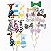 KIMILAR 76pcs Newest Photo Booth Props DIY Kit for Wedding Party Reunions Christmas Birthdays Photo booth Dress-up Accessories Costumes with Mustache on a stick, Hats, Glasses, Mouth, Bowler