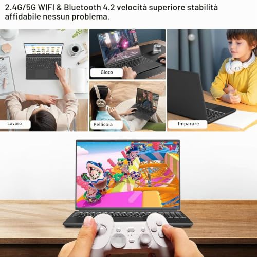 2025 Gaming Laptop 16 Inch Win11 12 + 512GB SSD Support 2TB (HDD-2TB) 1920 x 1200 Notebook 4 Core Celeron N5095 (up to 2.9GHz) Laptop with WiFi Mini HDMI Numeric Keyboard, Keyboard Protection