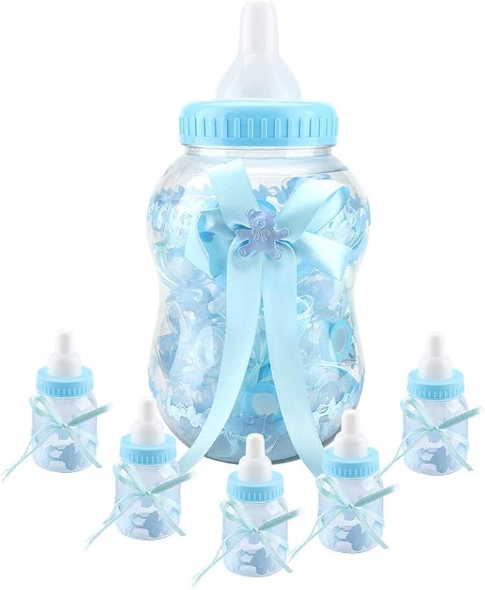 Baby Sussigkeitsflaschen 30 Stuck Mini Babyflaschen Susse Babyflasche Mit Schleife Pralinenschachtel Fur Gefalligkeiten Sussigkeiten Konfetti Geschenke Fur Geburtstags Partybevorzugungen Blau Amazon De Kuche Haushalt