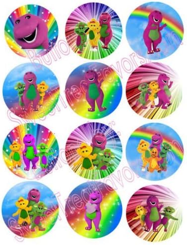 BArney Party Favors Pins Buttons Treats Supplies Decoration x12 by Hallm