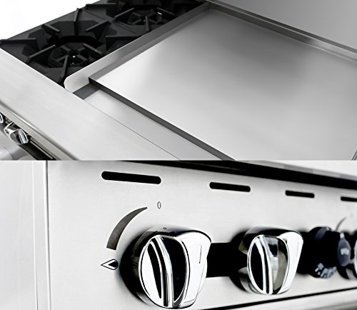 CookRite ATO-2B24G Commercial Restaurant 24" Manual Griddle 2 Burner Hotplates Natural Gas Range Cooks Standard Oven 36" - 125,000 BTU