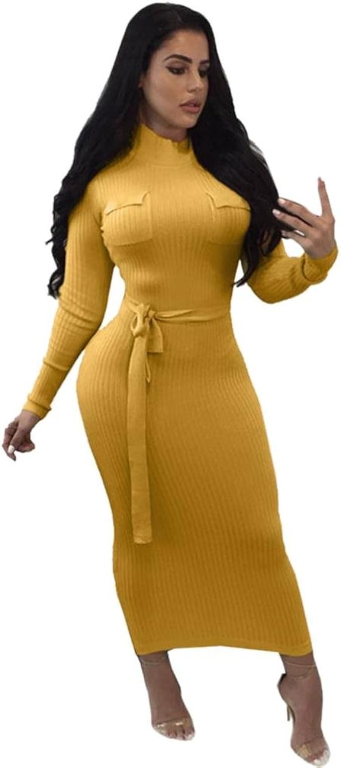 manadlian Damen Winterkleid für Party, Winter gestrickte Mode