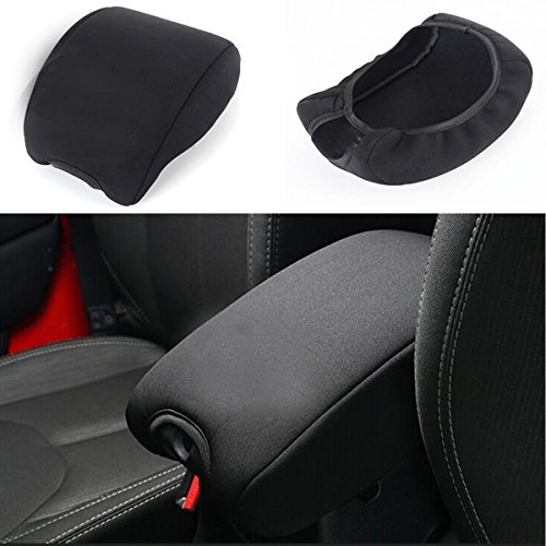 Toworld18 Neoprene Center Console Armrest Cushion Pad Guard Cover for 2011-2016 Jeep Wrangler JK Sahara Sport Rubicon Unlimited with Logo