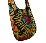 BTP! Heart Tie Dye Sling Crossbody Shoulder Bag Purse Hippie Hobo Cotton Gypsy Bohemian VK14