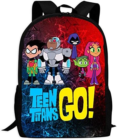 GGLDAN Teen Titans Go Kids School Backpacks Bookbags Daypack Shoulder Lightweight Bag Laptop,Unisex Fashion Large Capacity Casual Travel Bag