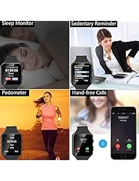 YIIXIIYN Reloj inteligente con Bluetooth, reloj deportivo de fitness, reloj de pulsera con pantalla táctil con cámara, SIM, ranura para tarjeta SD, compatible con iPhone, iOS, Samsung, LG, Android, mujeres, hombres y niños