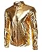 CIC Collection Men's Metallic Gold Front-Zip Jacket