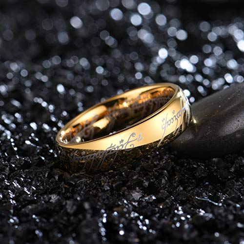 Zoesky 6mm 8mm Magic Tungsten Ring Gold Plated Wedding Band for Men and Women Comfort Fit (Golden 6mm, 5)