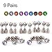 AYAMAYA LED Light Up Earrings Decoration, 9 Pairs LED Earrings Studs Halloween Flashing Blinking Stainless Steel Earrings Studs Dance Party for Men/Women/Girlfriend/Boyfriend/Her