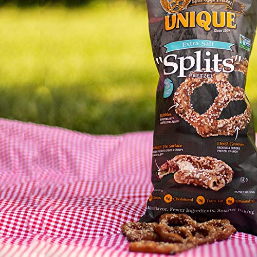 Unique Pretzels Extra Salt Splits Pretzels, Delicious Vegan Snack