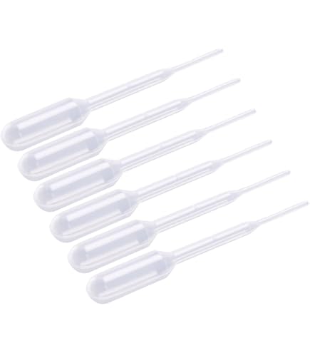 100 Pipettes Compte-Gouttes Plastique Transparent Graduées 0,2 Ml - Longueur 6,5 Cm - Transfert Liquide Précise - 13